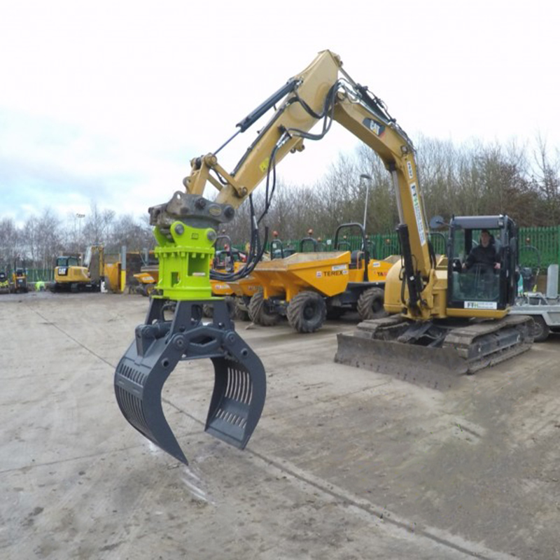 Rotating Selector Grab Attachment For Excavators