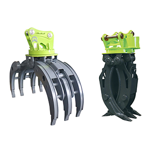 Rotating Rock Grapple Attachment For Excavators