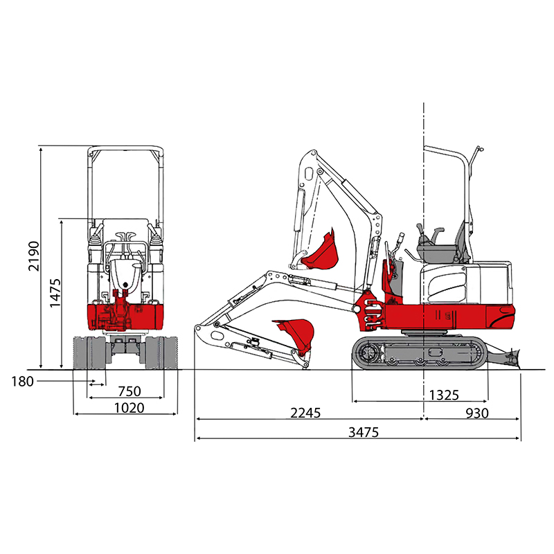 1.3 Tonne Hybrid Digger Excavator - Takeuchi TB210